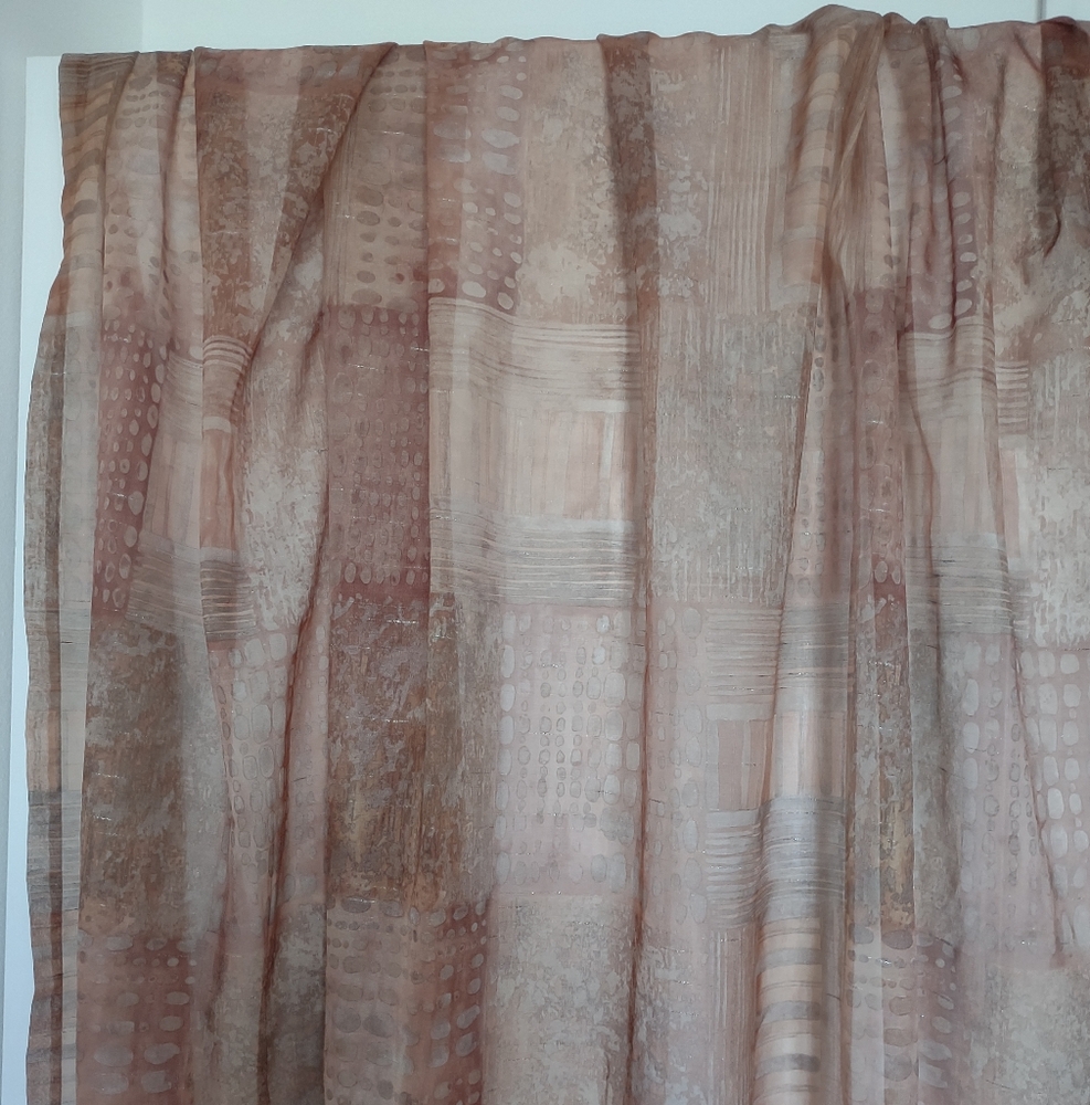 Croscill Shower Curtain Metallic Fiber Beautiful Fall Colors Chocolate Brown
